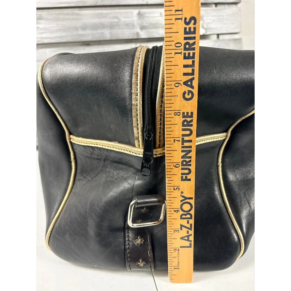 Vintage 70s Fleur De Lis New Orleans Saints Duffel Travel Bag Faux Leather NFL